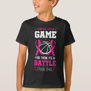 Breast Cancer Basketball Player Coach Pink Ribbon T-Shirt