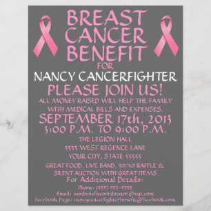 Breast Cancer Benefit Cartoon Flyer