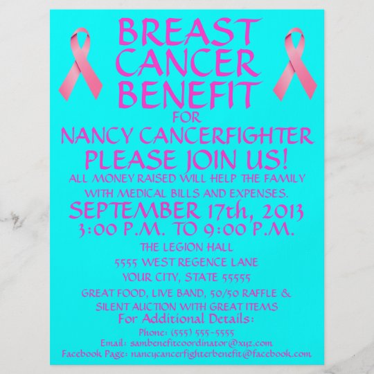 Breast Cancer Benefit Flyer | Zazzle.co.uk