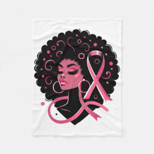 Breast Cancer Black African American Women Support Fleece Blanket