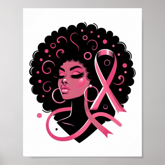 Breast Cancer Black African American Women Support Poster (Front)