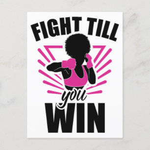 Breast cancer black woman warrior melanin survivor holiday postcard