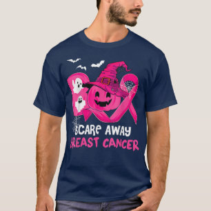 Breast Cancer Boo Scare Away Pink Ribbon Happy Hal T-Shirt