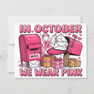 Breast Cancer Bow 2025 t-shirt Breast Cancer Awa Postcard