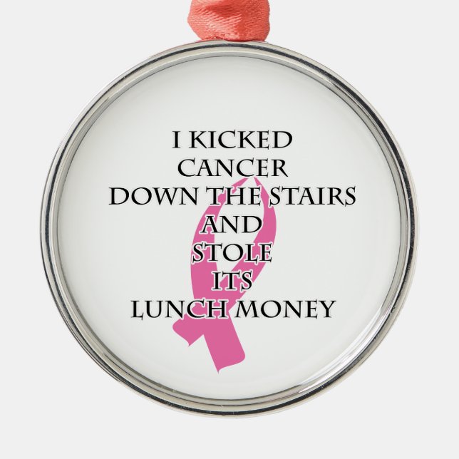 Breast Cancer Bully Metal Tree Decoration (Front)