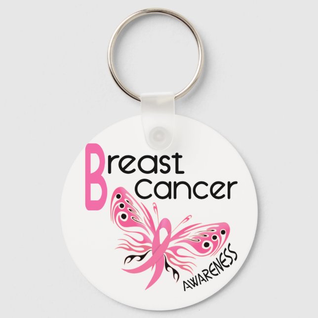 Breast Cancer BUTTERFLY 3.1 Key Ring (Front)