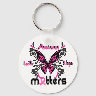 Breast Cancer Butterfly 7 Key Ring
