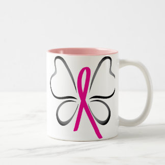 Breast Cancer Butterfly Ribbon Mug