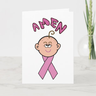 Breast Cancer Chemo Lady "Amen" Greeting Card