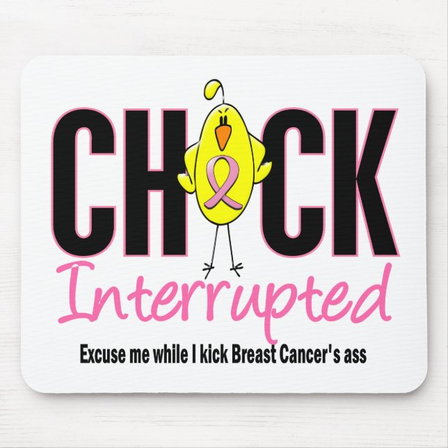 Breast Cancer Chick Interrupted Mouse Mat (Front)
