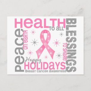 Breast Cancer Christmas 4 Holiday Snowflakes