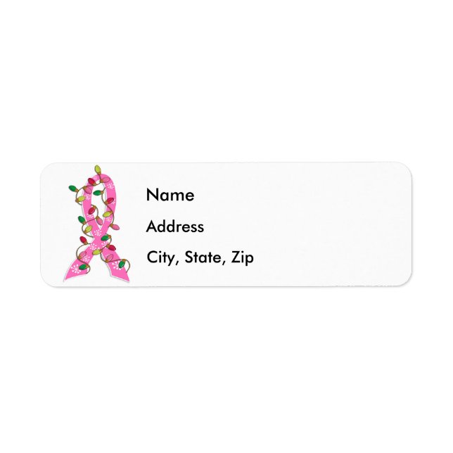 Breast Cancer Christmas Lights Ribbon (Front)