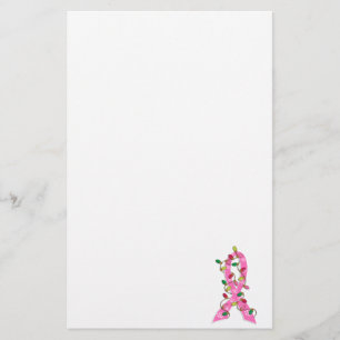 Breast Cancer Christmas Lights Ribbon Stationery