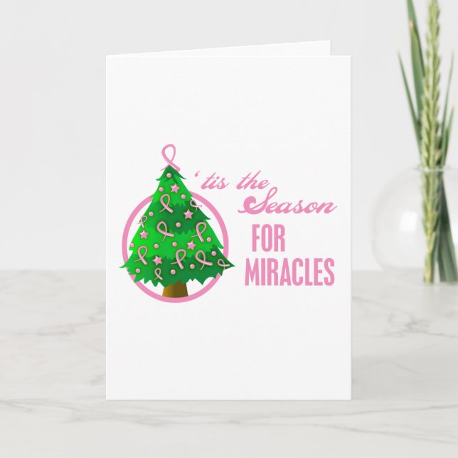 Breast Cancer Christmas Miracles Holiday Card (Front)