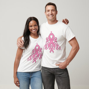 Breast  Cancer Christmas Ribbon Tree T-Shirt