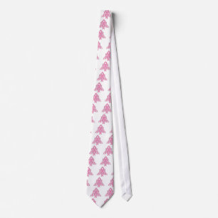 Breast Cancer Christmas Ribbon Tree Tie