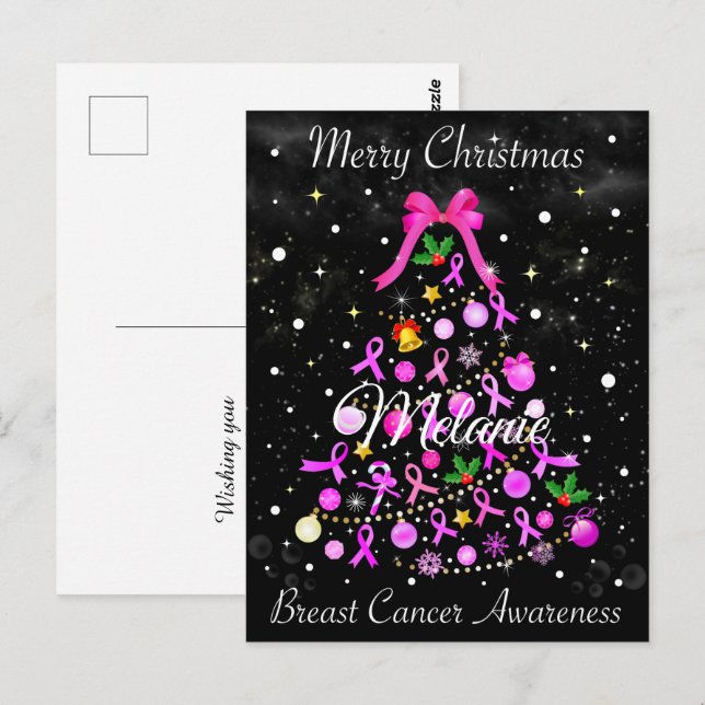 Breast Cancer Christmas Tree Postcard (Front/Back)