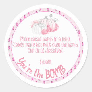 Breast cancer cocoa bomb directions classic round sticker