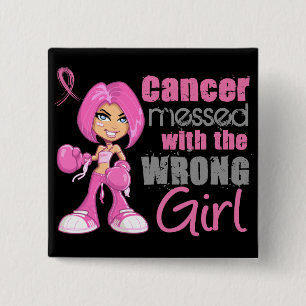 Breast Cancer Combat Girl 1 15 Cm Square Badge