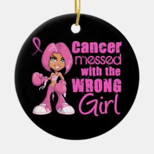 Breast Cancer Combat Girl 1 Ceramic Tree Decoration