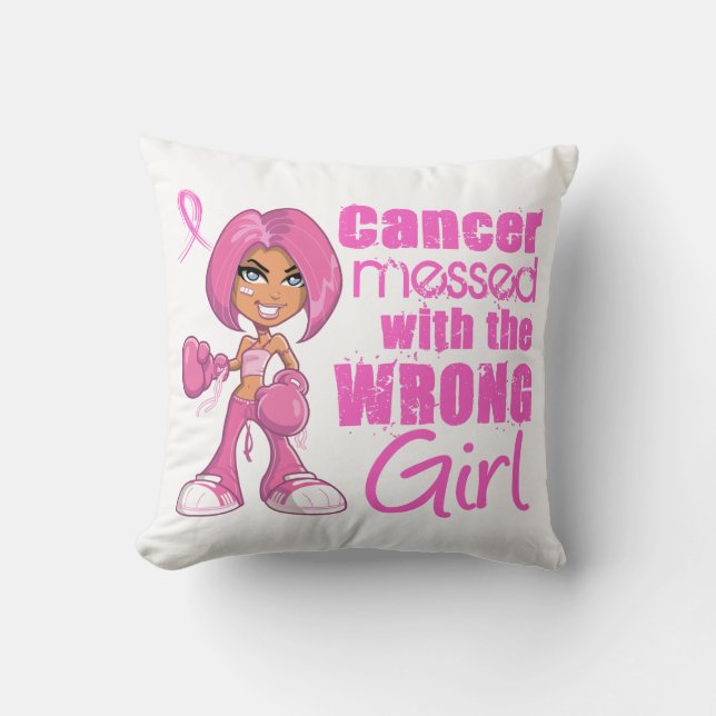 Breast Cancer Combat Girl 1 Cushion (Front)