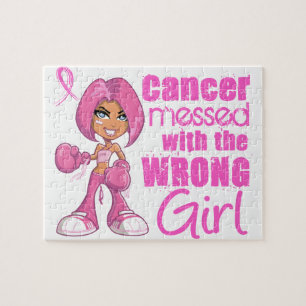 Breast Cancer Combat Girl 1 Jigsaw Puzzle