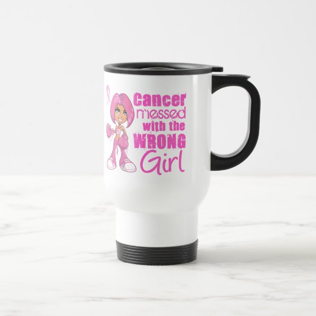 Breast Cancer Combat Girl 1 Travel Mug (Right)