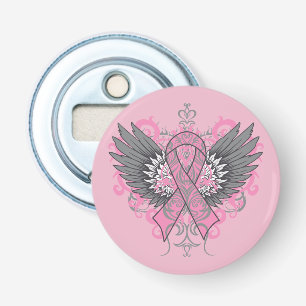 Breast Cancer Cool Awareness Wings Bottle Opener