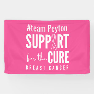 breast cancer custom name Banner Sign pink