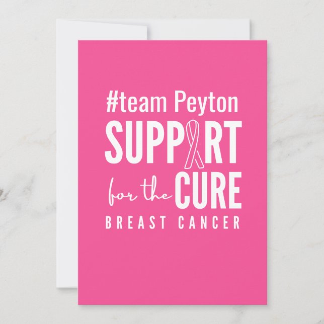 breast cancer custom name Invitation Announcement (Front)