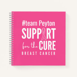 breast cancer custom name Notebooks Journals Pink