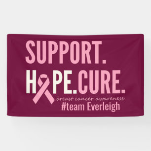 breast cancer Custom personalised name Banner Sign
