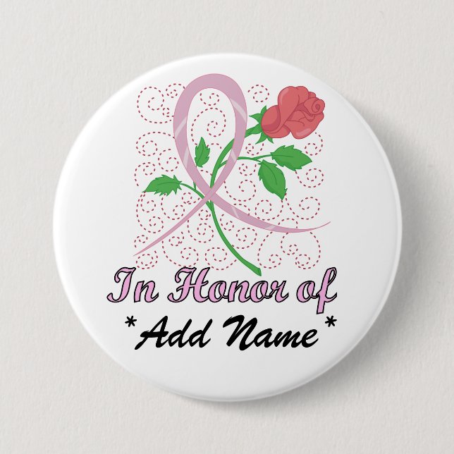 Breast  Cancer Customisable Large Round Button (Front)