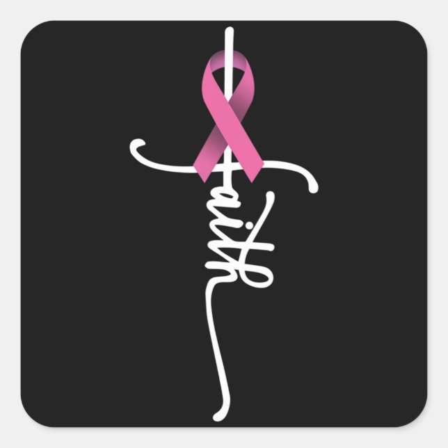 Breast Cancer Faith Breast Cancer Awareness Suppor Square Sticker (Front)