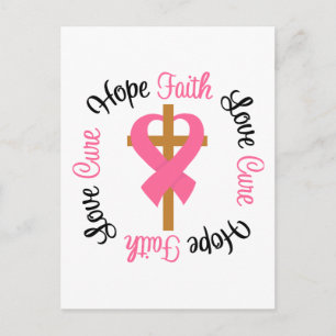 Breast Cancer Faith Hope Love Cross Postcard