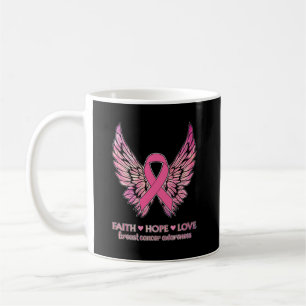 Breast Cancer Faith Hope Love Wings of Faith Coffee Mug