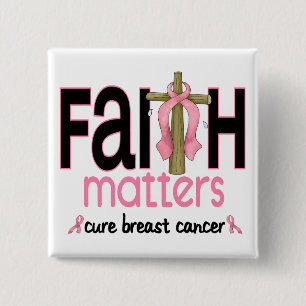 Breast Cancer Faith Matters Cross 1 15 Cm Square Badge