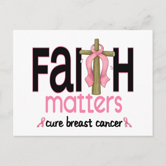 Breast Cancer Faith Matters Cross 1 Postcard (Front)