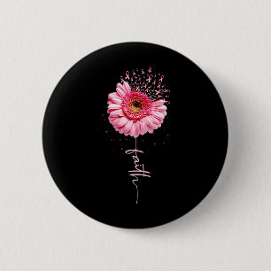 Breast Cancer Faith Sunflower Breast Cancer Awaren 6 Cm Round Badge