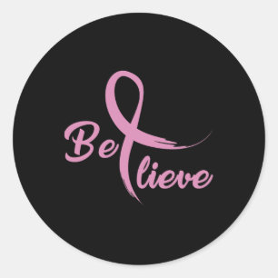 Breast Cancer Fight Cancer Ribbon Classic Round Sticker