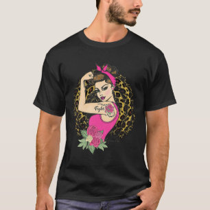 Breast Cancer Fight Girl Power Animal Print Rosie T-Shirt