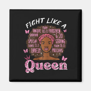 Breast Cancer Fight Like Queen Afro Survivor Aware Magnet