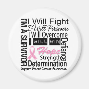 Breast Cancer Fight Persevere Overcome Win Magnet