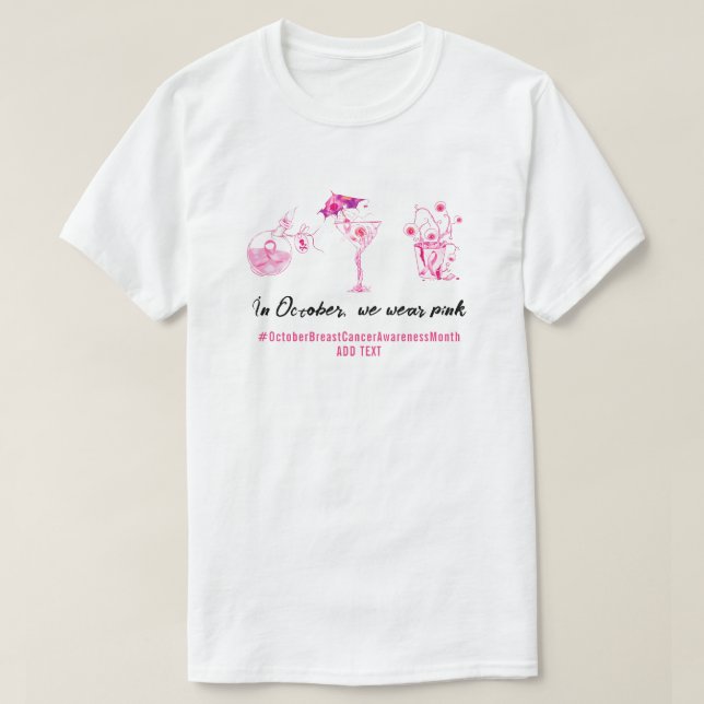 Breast Cancer Fighter Pink Ribbon Inspirational T-Shirt (Design Front)