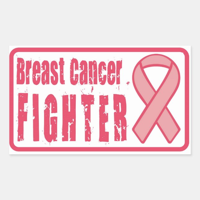 Breast Cancer Fighter Rectangular Sticker (Front)