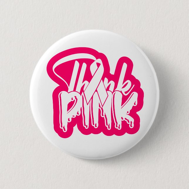 Breast Cancer Fighter Survivor Pink Ribbon Warrior 6 Cm Round Badge (Front)