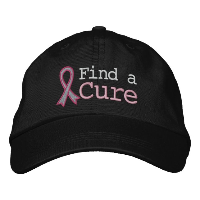 Breast Cancer Find a Cure Embroidered Hat (Front)