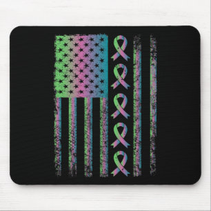 Breast Cancer Flag Awareness Survivor Gift Mouse Mat