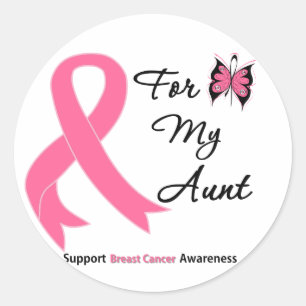 Breast Cancer For My Aunt Classic Round Sticker