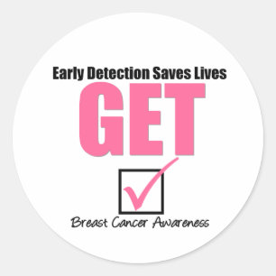 Breast Cancer Get Checked v4 Classic Round Sticker